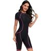 MFWHEFJ Muta Sub Costume da bagno sportivo con cerniera da donna, a maniche corte, con protezione solare, ad angolo piatto, for surf, meduse, snorkeling(Blue,XXL)