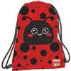 Tinta Unita Sacca Sakky Bag Animali 30×40 cm - Fantasie Coccinella, Ape, Pipistrello, Gatto - Poliestere Scuola e Tempo Libero (Coccinella)