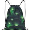 HLBSDM Borsa sportiva da palestra con coulisse e motivo a squame di sirena glitterate dorate, zaino da yoga per adulti, 14x16,9 pollici, taglia media.
