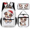 WECECE Zainetto Aeroplane Print Ragazze 3 Pezzi con Borsa Termica e Astuccio, Zaino Scuola Fighter Bambino 6-11 Anni per Scuola Elementare