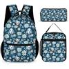 WECECE Zaino Scuola Book Mystery Ragazza Elementare 3 Pezzi con Sacchetto per Pranzo e Astuccio, Set Zaini Knowledge Planet Bambini 6-11 Anni