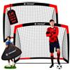 ONEGlobal Confezione da 2 porte da calcio popup da 1,5 x 1,2 m, con custodia per il trasporto, porta portatile con rete per giardino, attrezzatura da allenamento durevole e regali da calcio, singole o da
