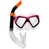 MUNTRADE Set di Occhiali da Snorkel con Tubo | Maschera da Immersione con Lenti in Policarbonato e Cinghia Regolabile | Kit Snorkel Senza Lattice per Spiaggia, Piscina e Vacanze | Nero/Giallo
