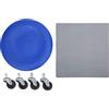 WAHEWUD Allenatore per addominali a 4 ruote Slide Disc Core Trainer con ruote in PVC morbido (blu)