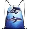 HLBSDM Borsa sportiva con coulisse a forma di orca, ideale per palestra, yoga e altri sport, per adulti, 14x16,9 pollici (piccola).