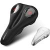 sdgERYEeg Coprisella for bicicletta, coprisella imbottito, traspirante, spesso, for sella da, memory foam, super morbido, for mountain bike(Black red)