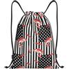 HLBSDM Borsa sportiva con coulisse per esche da pesca al persico e bandiera americana, ideale per palestra, yoga e altri sport, 14x16,9 pollici, piccola.