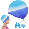 KARELLS Kids Cuffia Piscina, Cuffia Nuoto di Qualità Superiore, Cuffia da Piscina Bambina in Silicone, Cuffia da Bagno Impermeabile, con Tappi per Orecchie e Clip per Naso, per Ragazzi Ragazza