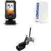 Klovoo Kit Ecoscandaglio con Lowrance Eagle 4x e Trasduttore Bullet Skimmer, Display IPS 4, Sonar Grandangolare 200 kHz, Cover Parasole Inclusa, 12V, IPX7