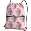 Generic Sportiva Sacche Cupcake Pattern Borsa con Coulisse Pieghevole Sacche Zaino Multifunzione per Yoga Allenamento