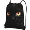 Generic Borsa con Coulisse Lovely Cats Black Pattern Sportiva Sacche Pieghevole Sport Gym Sacca Borsa Multifunzione per Shopping Viaggio