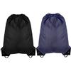 LFBEST Borse divertenti da pesca con coulisse da palestra con coulisse, borse in pelle con angoli rinforzati per sport, viaggi (2 pezzi, nero e blu navy)