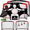 ONEGlobal Confezione da 2 porte da calcio popup da 1,2 x 0,9 m, con custodia per il trasporto e bersagli 2 in 1, porta portatile con rete per il giardino, attrezzatura da allenamento durevole e regali da calcio