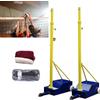 Generic Set rete da badminton e pallavolo, attrezzatura sportiva portatile, 4 altezze regolabili con ruote, per cortile, giardino, spiaggia e campo sportivo
