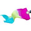 ITRHJTGP Ventaglio per Danza del Ventre 1pc ventaglio di Danza del Ventre sfumatura Colore Ballerino Pratica ventagli Seta Imitazione Lunga Colori dell'arcobaleno Oggetti Scena per Ballo(Color-04)
