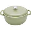 Amazon Basics Pentola Olandese in Ghisa con Coperchio, Smaltata, Tonda, Doppi Manici, Resistente, Piccola, 4.0L, Verde Oliva