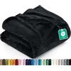 Utopia Bedding Coperta in Pile Coperta Leggera per Letto, Divano o Divano, Adatta a Tutte le Stagioni [228x213 cm, Nero]