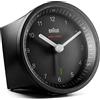 Braun Radiosveglia di colore nero con allarme Crescendo, funzione snooze e illuminazione, BC07B-DCF