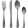 BERGNER MUNICH - Set di posate in acciaio inox da 24 pezzi - nero lucido a specchio - ideale per l'uso quotidiano - lavabile in lavastoviglie - lavabile in lavastoviglie