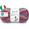 120 Gründl Lana Hot Socks Madena 4 strati - Lana per calzini per 1 paio di calzini - Filato per calze - Morbido e delicato sulla pelle - 75% lana vergine 25% poliammide - 1 gomitolo da 100 g/420 m