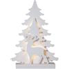 EGLO Decorazione natalizia a LED, forma di foresta in legno con cervo, paesaggio invernale con timer e illuminazione a batteria, bianco caldo