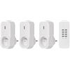 EMOS - Set di 3 prese radiocomandate con telecomando, 3 prese francesi, portata 25 m, 230 V, 4,35 A, 1000 W, IP20 per interni, colore bianco