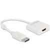 Delock Adattatore DisplayPort 1.2 maschio a HDMI femmina 4K attivo bianco