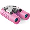 LICAEVEY Binocolo 8x21 per Bambini, Binocolo Pieghevole Compatto con Ingrandimento 8x21, Lenti Ad Alta Risoluzione, Antiurto, per Birdwatching Campeggio Avventure All'aria Aperta Dai 3 Ai (PINK)