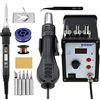 POOIQX Giaro di saldatura del pistola calore dell'aria calda 22 0V / 110V. Stazione rilavorazione della for gli strumenti riparazione dissaldato,Controllo preciso(SET-3,220V EU Plug)