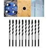 QWORK® - Punte per vetro, Punte per ceramica, Punte da Trapano per piastrelle, cemento, mattoni, vetro, plastica e legno, Set di 10, 8 mm