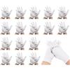 YDAKGUEY 16 paia di guanti in cotone bianco, morbidi guanti protettivi di medio spessore, taglia L, guanti in cotone per idratanti, spa, cosmetici, ispezione, handsc