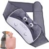 Ruayia Borsa dell'acqua calda per borsa dell'acqua calda, borsa dell'acqua calda con morbido rivestimento in gomma con fodera in vita morbida, cintura per collo, spalle, schiena e gambe (grigio)