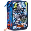 Mitama Astuccio Scuola 3 Scomparti, URBANLOOP, Contenuto 47 pz, Completo di Matite, Pennarelli, Portapenne Scuola Elementare Bambino
