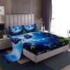 Loussiesd Set di biancheria da letto con meduse per bambini e adolescenti, con simpatici pesci e piante disegnati, lenzuolo con angoli per bambini, mondo sottomarino, biancheria da letto con creature