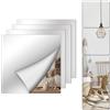 RUNQIN OUTDOOR 4Pcs Specchio Piastrelle Parete Adesivi Acrilico 30x30cm, Fogli Specchi Morbido Flessibile Adesivo Appiccicoso Non Vetro per Decorazioni Murali Casa, Armadio, Muro, Bagno, Porta Palestra (Autoadesivo)