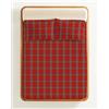 Tex family Completo Lenzuola Scozzese Tartan Rosso - Set Letto Invernale 100% Cotone Naturale - Caldo, Traspirante, Made in Italy - 1 PIAZZA E MEZZA