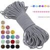 LEREATI Filo Elastico per Braccialetti Resistente, Cordoncino Elastico 2mm x 20m Elastici Braccialetti Cordino Elastico, Filo Nylon per Collane Perline Braccialetti Fai da Te Cucire (Grigio Chiaro)