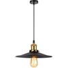 YSGUYILT Lampadario a Sospensione Vintage Ombrellone E27 - Stile Industriale Plafoniera Interna Luce da Soffitto Nera 26 cm - Materiale Metallo - Non Include lampadina