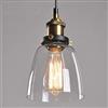 Chao Zan Retro Lampada a sospensione in vetro Lampada da soffitto per cucina con ombrello in vetro Lampadario regolabile Base E27 plafoniera Soffitto paralume per bar ristorante corridoio cucina Soggiorno (D)
