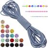 LEREATI Filo Elastico per Braccialetti Resistente, Cordoncino Elastico 2mm x 5m Elastici Braccialetti Cordino Elastico, Filo Nylon per Collane Perline Braccialetti Fai da Te Cucire (Blu Grigio)