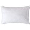 HOMESCAPES Federa bianca in 100% cotone egiziano puro, misura standard, 330 TC, 500 fili percalle equivalente, in raso a righe, federa Housewife, confezione da 2