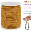 LEREATI Filo Elastico per Braccialetti Resistente 1mm x 100m Cordino Elastico Fili per Braccialetti, Cordoncino per Collane, Filo Elastico per Cucire Fai da Te Perline (Giallo)