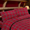 Tex family Completo Lenzuola Flanella Tartan Rosso - 100% Cotone Felpato - Caldo Invernale Made in Italy - Una Piazza