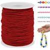 LEREATI Filo Elastico per Braccialetti Resistente 1mm x 100m Cordino Elastico Fili per Braccialetti, Cordoncino per Collane, Filo Elastico per Cucire Fai da Te Perline (Rosso)
