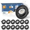wowatt Faretti Led Soffitto Incasso Cartongesso Nero Dimmerabili Set di 12