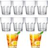 LATERN 10 Pezzi Bicchieri in Plastica Acrilica, 250ml Calici in Acrilico Infrangibili Impilabili Bicchieri in Plastica Trasparente Riutilizzabili Senza BPA per Cocktail Picnic Festa Succo Whisky Vino
