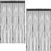 PetGlimmer 2 Pezzi Tenda a Fili, 100 X 200 cm Lucide Tende Mosche Porta, Nere Tenda Antimosche per Porta Esterna, Soggiorno e Balcone Tende Decorative per Matrimoni, Caffetterie, Decorazione di Finestre
