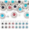 PH PandaHall PandaHall, 16 set di rivetti con chiusura a vite in pelle, rivetti in turchese floreale, bottoni per abbigliamento, rivetti a testa per borse, scarpe, cinture, artigianato in pelle