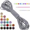 LEREATI Filo Elastico per Braccialetti Resistente, Cordoncino Elastico 2mm x 5m Elastici Braccialetti Cordino Elastico, Filo Nylon per Collane Perline Braccialetti Fai da Te Cucire (Grigio Chiaro)