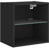 vidaXL Comodino con Luci LED a Parete Nero